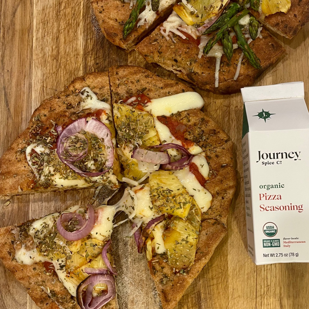 Journey Spice Co. grilled pizza / pizza that was grilled on the BBQ